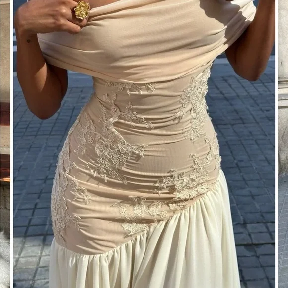 MIA OFF SHOULDER MAXI GOWN
DRESS - BEIGE - Picture 10 of 16